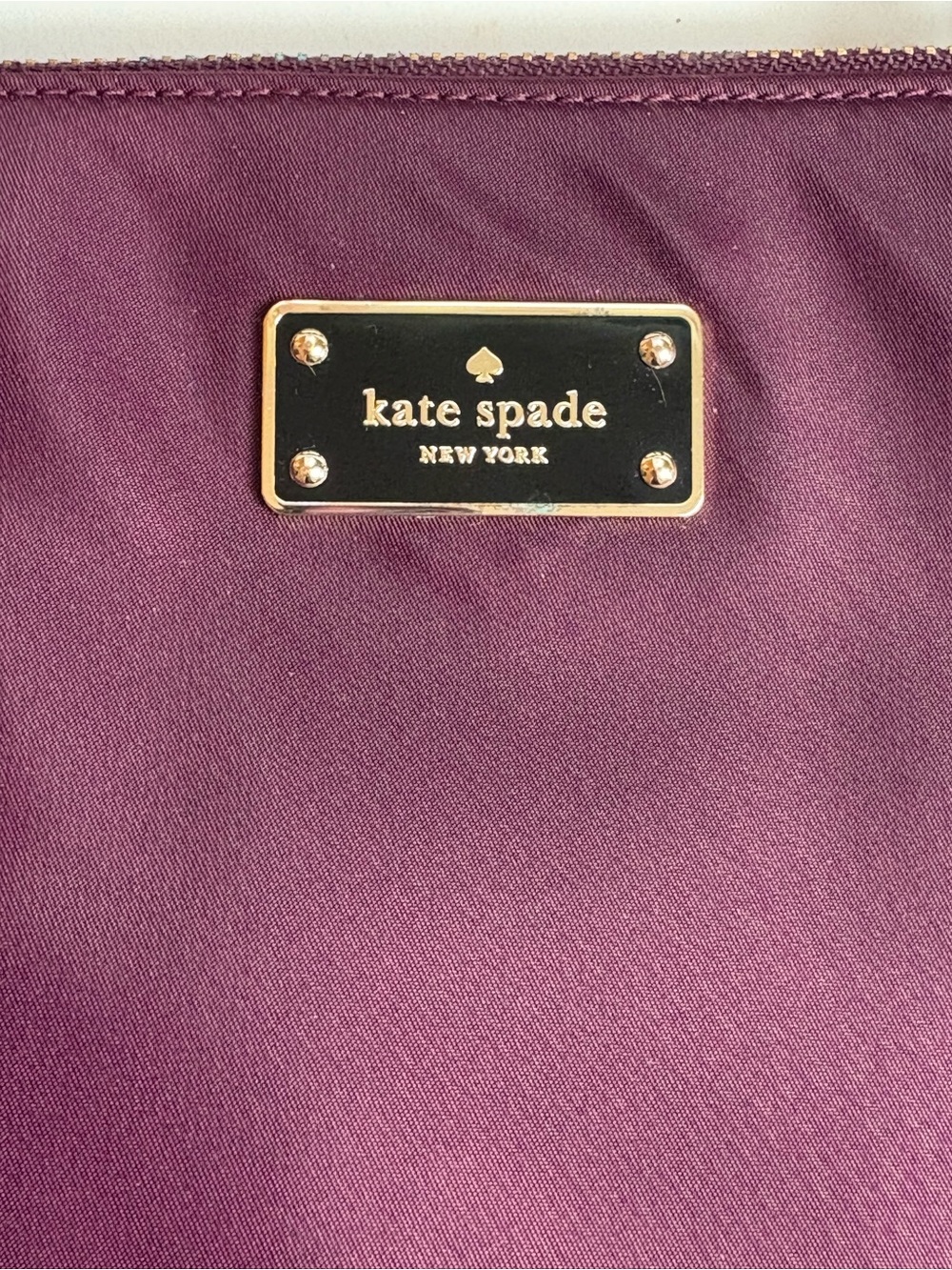 Kate Spade Wilson Road Alyse Satchel Deep Plum Nylon Crossbody Bag - Picture 6 of 14